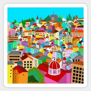 Corfu Town Greece Landscape Magnet